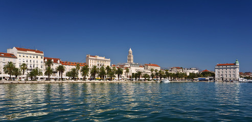 Croatia. Cityscape of Split - houses facades and remains of the Diocletian's Palace (Historical Complex of Split with the Palace of Diocletian is on UNESCO World Heritage List since 1979)