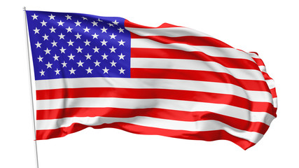 Flag of United States on flagpole