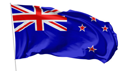 Flag of New Zealand on flagpole