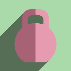Flat icons with shadow of athletic weight