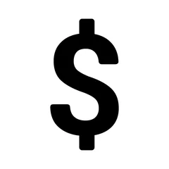 Fotobehang American dollar currency or dollar symbol flat icon for apps and websites © martialred