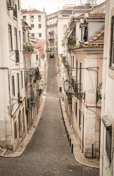 street view in old lisbon