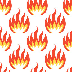 Fire Symbols Seamless Pattern