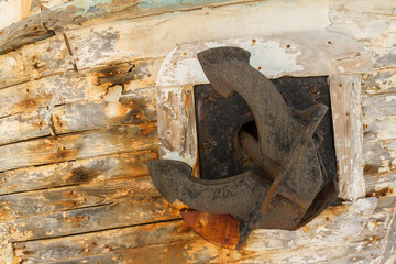Anchor on Derelict Wooden Fishing Boat Wreck