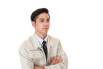 笑顔の作業員