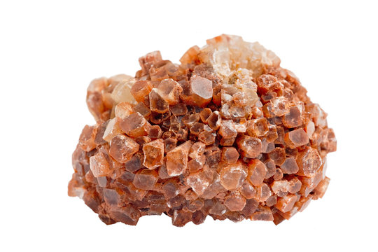 The mineral aragonite isolated on white background