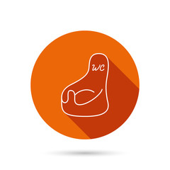 Baby wc icon. Child toilet sign.