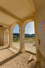 Arches of derelict Agios Georgios Church, Davlos Cyprus