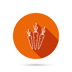 Carrots icon. Vegetarian food sign.