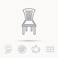 Chair icon. Seat furniture sign.