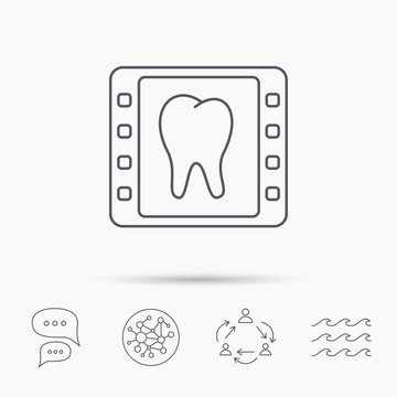 Dental x-ray icon. Orthodontic roentgen sign.