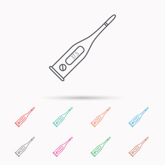 Electronic thermometer icon. Measurement tool.