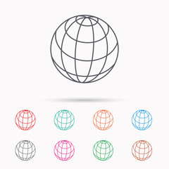 Globe icon. World travel sign.