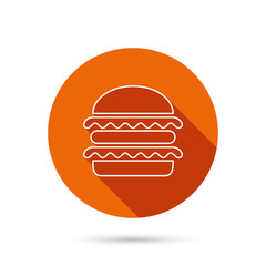 Hamburger icon. Fast food sign.