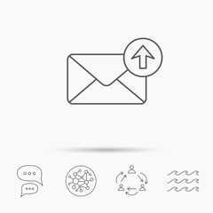 Mail outbox icon. Email message sign.