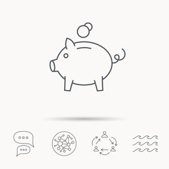 Piggy bank icon. Money economy sign.