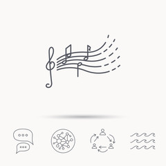 Fototapeta premium Songs for kids icon. Musical notes, melody sign.