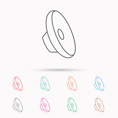 Sound icon. Audio speaker sign.