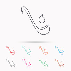 Soup ladle icon. Kitchen spoon sign.