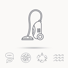 Vacuum cleaner icon. Housework device sign.