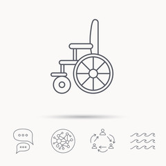 Wheelchair icon. Disabled traffic sign.