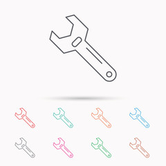 Wrench key icon. Repair tool sign.