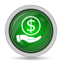 Money in hand icon