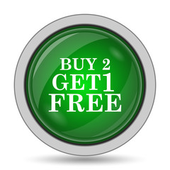 Buy 2 get 1 free offer icon
