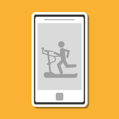 Gym and running machine design , vector illustration