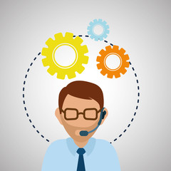 Illustration design of call center, editable vector