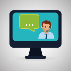 Illustration design of call center, editable vector