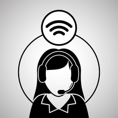 Illustration design of call center, editable vector