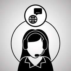 Illustration design of call center, editable vector