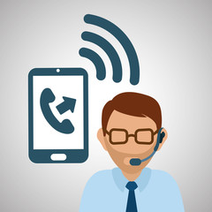 Illustration design of call center, editable vector