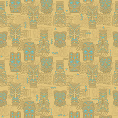 Tiki seamless pattern for your business