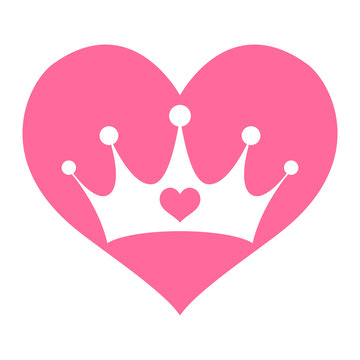 Pink Princess Crown Heart