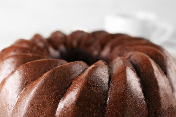 Chocolate cake closeup
