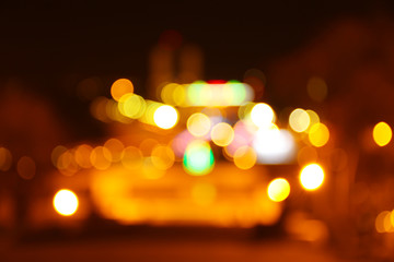 Blurred lights of Odessa Sea Commercial Port at night