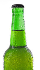 Bottle of fresh beer isolated on white