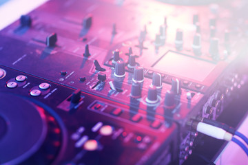 DJ mixer closeup