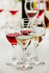 Glasses with different kind of wine