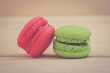 macaroon with filter effect retro vintage style