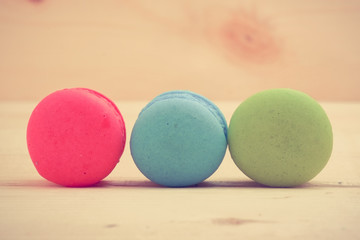 macaroon with filter effect retro vintage style