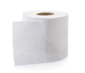 toilet paper on white background