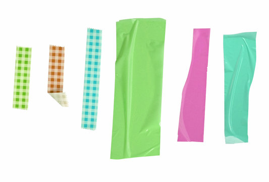 Various colorful scotch tape with clipping path