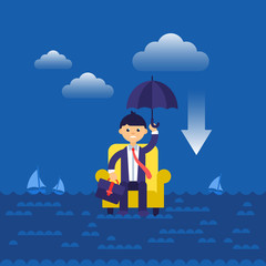 Business concept flat modern design for businessman in armchair