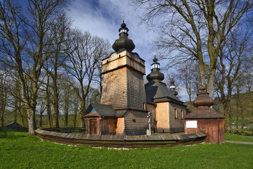 wooden orthodox church in Hanczowa, Poland