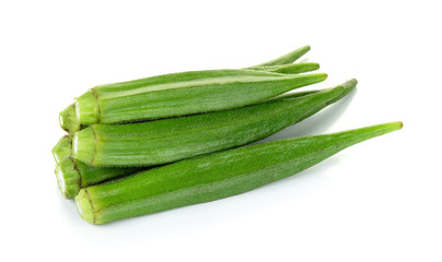 Okra isolated on the white backgroud