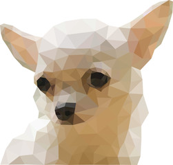 Chihuahua dog lowpoly animals art poster