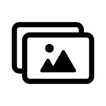 Photo album or picture collection line art icon for apps and websites